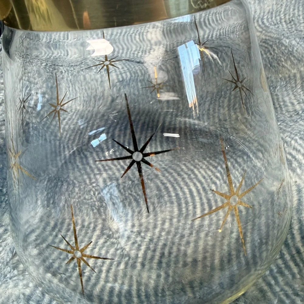 VTG MCM Corning Atomic Starburst Glass Coffee Carafe | Gold Star | 6-Cup
